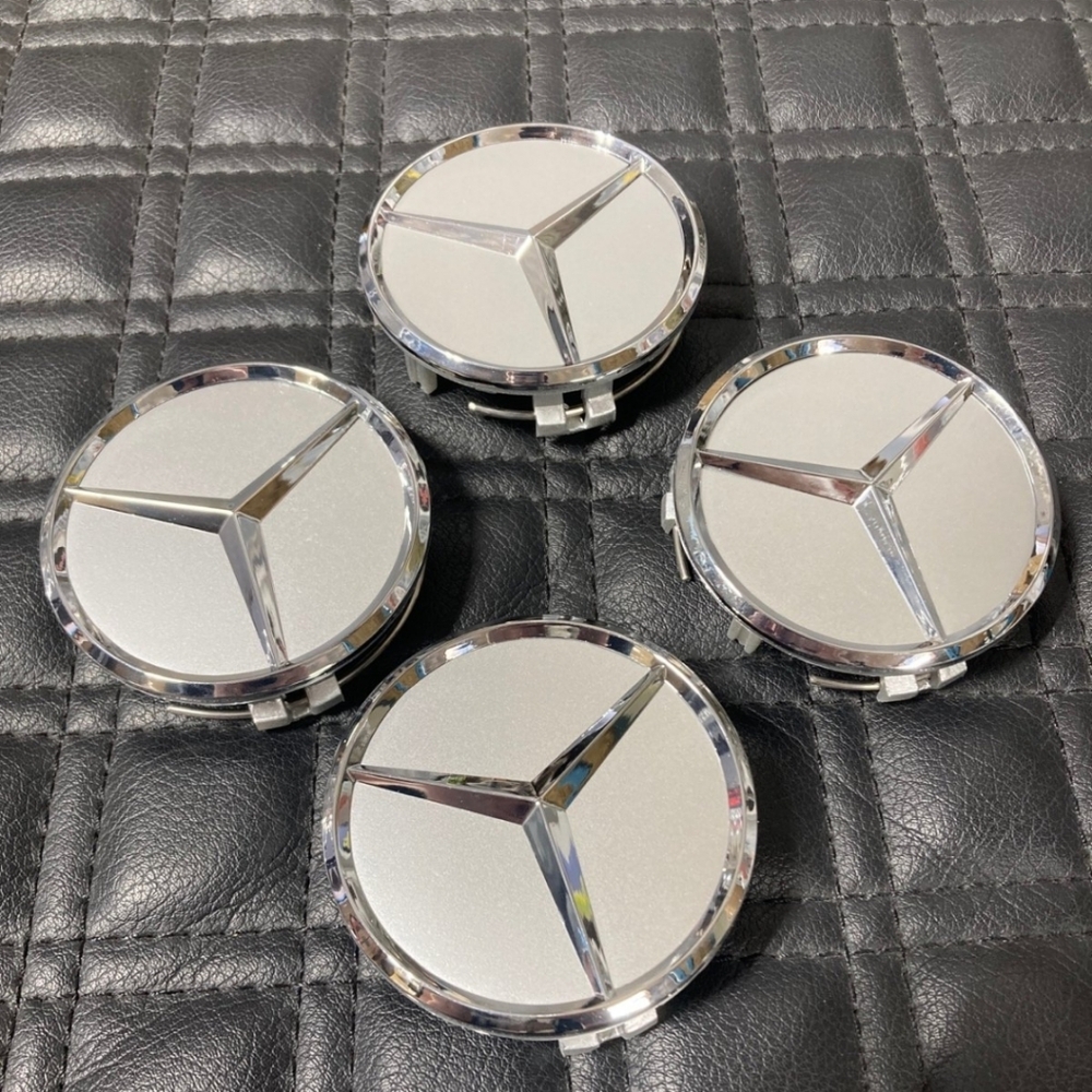 4 Mercedes Benz 75mm 3" silver rim center caps see ALL pictures